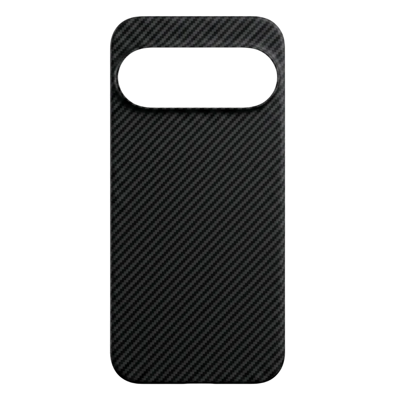 Plain rear exterior of Pixel 11 Case, diagonal carbon fiber texture, large camera cutout, ultra thin lightweight aramid fiber protective shell