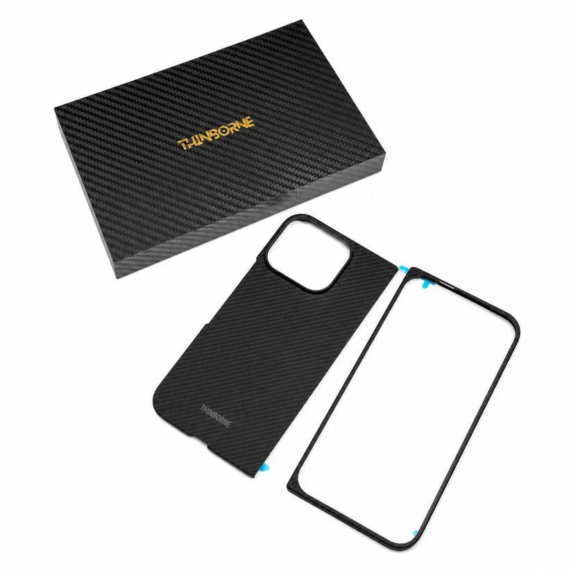 Full set Pixel 11 Pro Fold carbon fiber case including front frame + rear cover, official THINBORNE gift packaging box, foldable phone complete shell kit