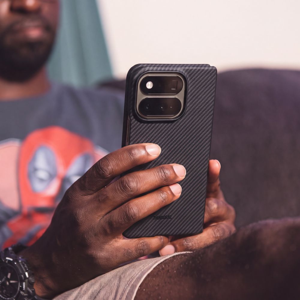 Pixel 11 Pro Fold Case - Unbelievably Thin | Aramid Fiber | Magnetic - Black