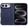 Thinborne iPhone Duo Case, navy blue aramid fiber foldable phone case, carbon fiber texture protective cover for iPhone Duo fold smartphone