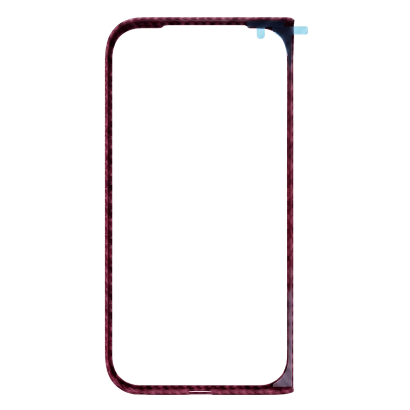 Crimson woven aramid fiber front frame for Pixel 11 Pro Fold Case, ultra thin foldable phone front bumper, white background product shot