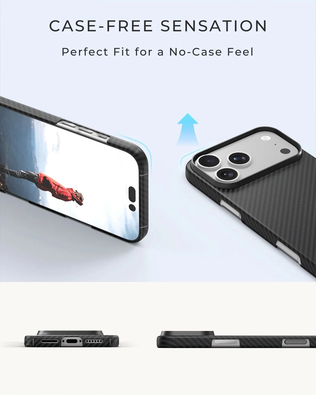 Thinborne iPhone 18 Pro Max aramid fiber case, case-free sensation perfect fit protective shell